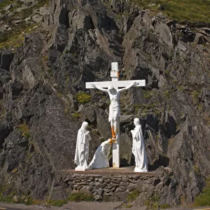Holy Cross On The Side Of The Narrow Road Around Slea Head On The Dingle Peninsula