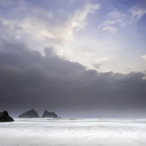 Holywell Bay Print with Storm Cloud Holywell Bay Print with Storm Cloud