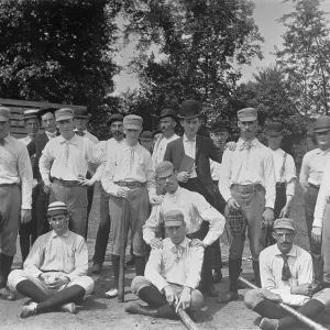 Hometown Baseball Team Posing Together Hometown Baseball Team Posing Together