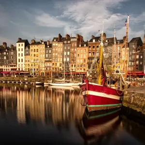 Honfleur Panorama Print of French Town and Harbor Honfleur Panorama Print of French Town and Harbor
