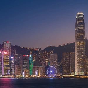 Hong Kong business district skyline