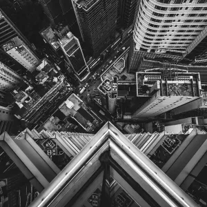 Hong Kong Monotone Cityscape Print Hong Kong Monotone Cityscape Print