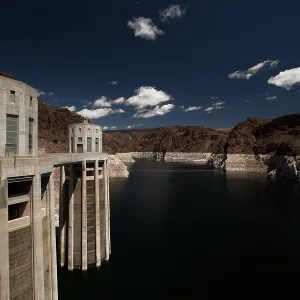 Hoover Dam under a dramatic blue sky Hoover Dam under a dramatic blue sky