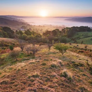 Hope valley Autumn sunrise, Castleton, English Peak District. UK Hope valley Autumn sunrise, Castleton, English Peak District. UK