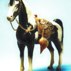 Horse on Blue Background Horse on Blue Background