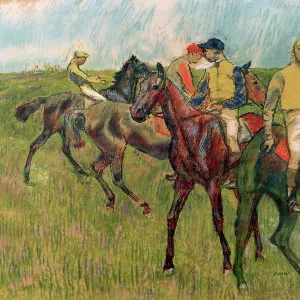 Horses with Jockeys, 1910. Artist: Edgar Degas Horses with Jockeys, 1910. Artist: Edgar Degas