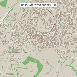 Horsham West Sussex UK City Street Map