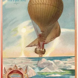 Hot Air Balloon Print of North Pole Expedition Hot Air Balloon Print of North Pole Expedition