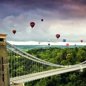 Hot Air Balloons over the Clifton Suspension Bridge