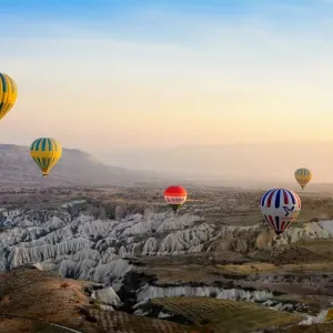 Hot Air Balloons Above The Rose Valley