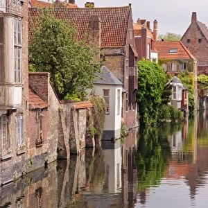 Houses near the water canal in Bruges, Belgium