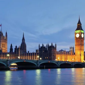 Houses of Parliament, Big Ben, Westminster Bridge, Thames, London, England, United Kingdom