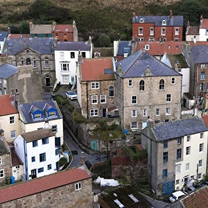 Houses in the seaside fishing village of Staithes in Yorkshire
