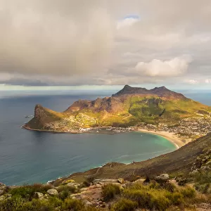 Hout Bay with its busy fishing harbour. Cape Town, South Africa