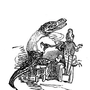 Humanized animals illustrations: Crocodile