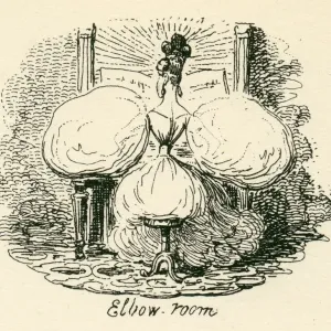 19th Century Ladies Fashion Print - Humourous Puffed Sleeves Cartoon 19th Century Ladies Fashion Print - Humourous Puffed Sleeves Cartoon