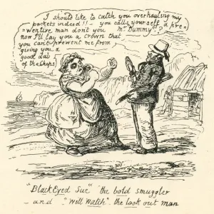 A 19th-century cartoon print by George Cruikshank, dated November 1st, 1829 A 19th-century cartoon print by George Cruikshank, dated November 1st, 1829