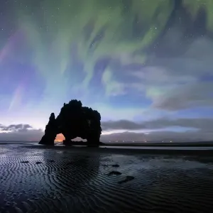 Hvítserkur Rock Print under Aurora Borealis Hvítserkur Rock Print under Aurora Borealis
