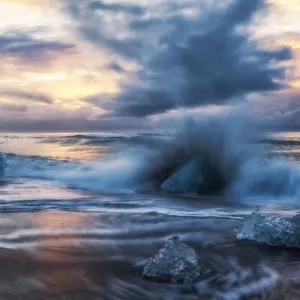 Ice Chucks Form The Ice Lagoon Called Jokulsarlon Along The South Coast Of Iceland