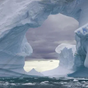 Icebergs with arch, Antarctic Peninsu