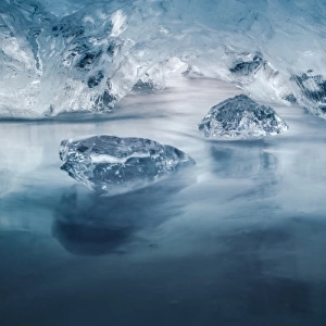 icebergs in a small ice cave