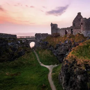 Iconic Ruin of Dunluce Castle, County Antrim, Northern Ireland