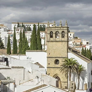 Iglesia Padre Jesus church, from the Casa del Rey Moro, Ronda, Malaga province, Andalucia, Spain