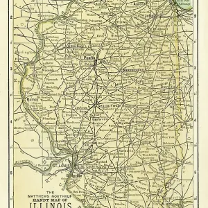 Illinois USA map 1898 Illinois USA map 1898