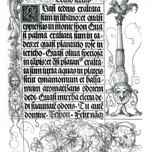 Illuminated Manuscript Print c.1526 - Emperor Maximilians Prayer Book Page