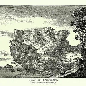 Illusion puzzle picture picture, Head in the landscape Illusion puzzle picture picture, Head in the landscape