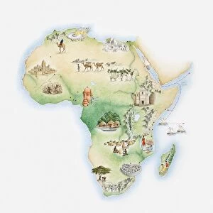 Illustrated map of Africa