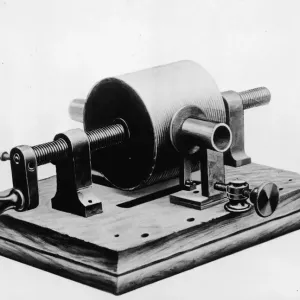 Print of Thomas Edison's Original Phonograph Model, circa 1877 Print of Thomas Edison's Original Phonograph Model, circa 1877