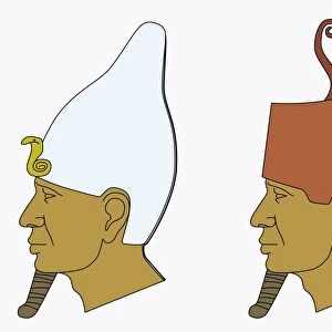 Illustration of two ancient Egyptian kings wearing crowns