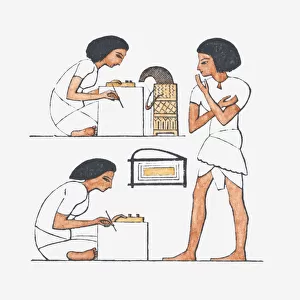 Illustration of ancient Egyptian scribes