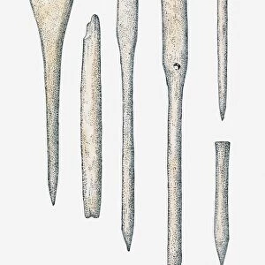 Illustration of Ancient Greek bone tools