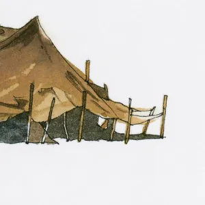 Illustration of Bedouin tent near Black Sea coast