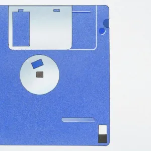 Illustration, blue diskette