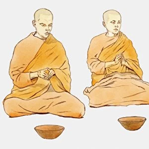 Illustration of two Buddhist monks