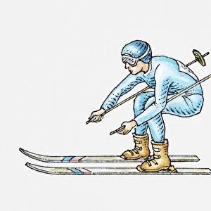 Illustration of downhill skier