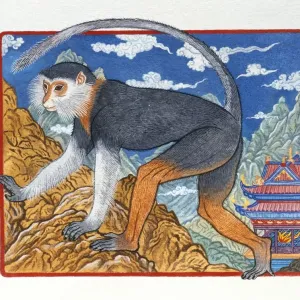 Illustration of Elegant Monkey, representing Chinese Year Of The Monkey Illustration of Elegant Monkey, representing Chinese Year Of The Monkey