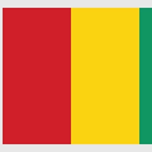 Illustration of flag of Guinea, a tricolor of three vertical bands of red, yellow and green