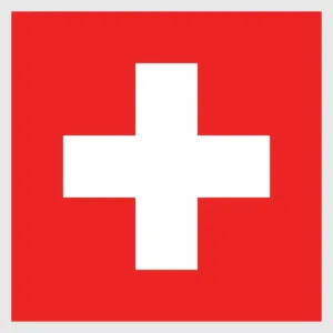 Illustration of flag of Switzerland, with equilateral white cross in centre of red, square field Illustration of flag of Switzerland, with equilateral white cross in centre of red, square field