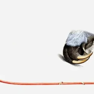 Illustration of Giant anteaters (Myrmecophaga tridactyla) tongue with ants trapped on it, and forepaw with claws Illustration of Giant anteaters (Myrmecophaga tridactyla) tongue with ants trapped on it, and forepaw with claws