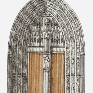 Illustration d'un portail gothique, cathédrale de Cologne, Allemagne. Illustration d'un portail gothique, cathédrale de Cologne, Allemagne.