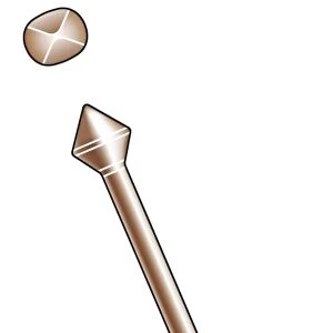 Illustration of hardboard nail with diamond shaped head