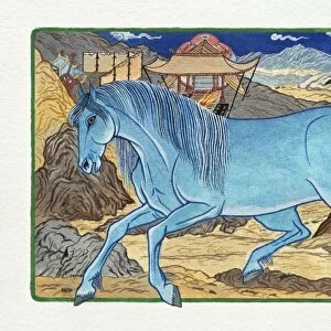 Illustration of Horse on the Way, representing Chinese Year Of The Horse