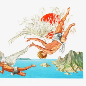 Illustration of Icarus and Daedalus