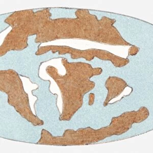 Illustration of location of chalk (limestone) 50 million years ago