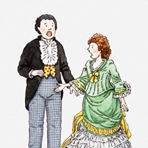 Illustration of male and female opera singers