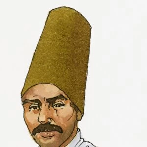 Illustration of man wearing traditional Dervish hat